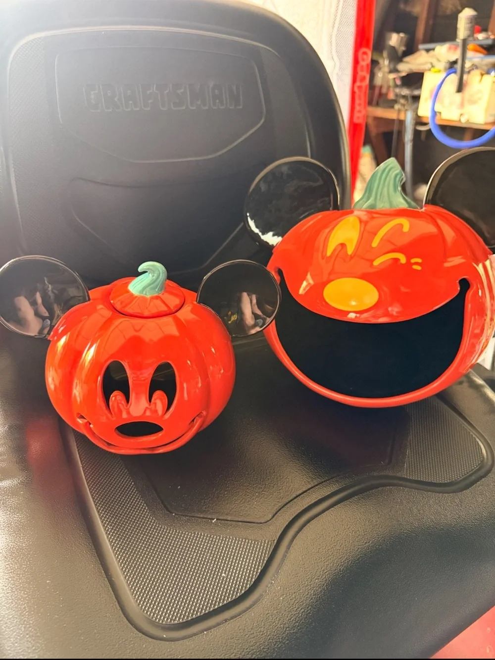Red Pumpkin Mickey-Style Kids Halloween Candy Pail -